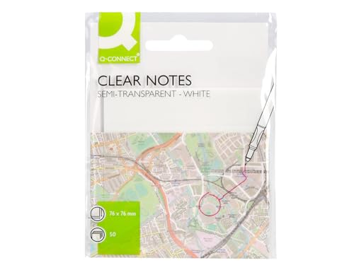 Q-CONNECT Notes Kanariengelb/ 76x76/ Farbe: weiß halbtransparent/ 50 Blatt/Extra starker Haftnotizblock für Notizen/Perfekt zum Markieren/Zeichnen/Notizen/ von Q-Connect