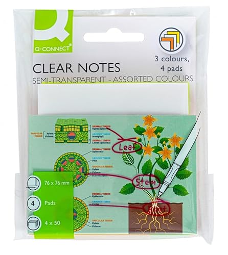 Q-CONNECT Notes Kanariengelb/ 76x76/ Mix aus halbtransparenten Farben/ 4 Blöcke/ 50 Blatt/Extra starker Haftnotizblock für Notizen/Perfekt zum Markieren/Zeichnen/Notizen/ Q-CONNECT Notes Kanariengelb/ 76x76/ Mix aus halbtransparenten Farben/ 4 Blöcke/ 50 Blatt/Extra starker Haftnotizblock für Notizen/Perfekt zum Markieren/Zeichnen/Notizen/ von Q-Connect