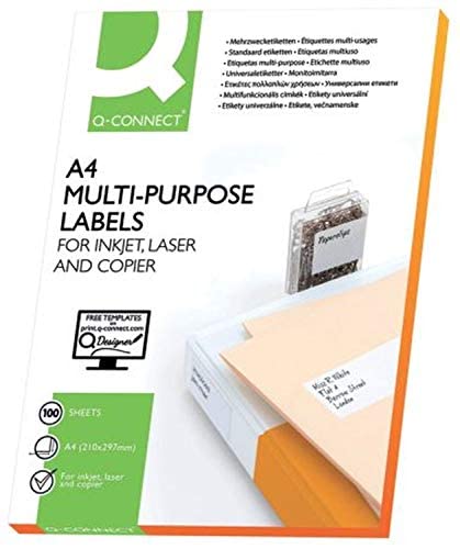 Q-Connect® Inkjet+Laser+Kopier-Etiketten - 105,0x48,0 mm, weiß, 1200 Stück/100; Packungsinhalt: 1200 Etiketten von Q-Connect