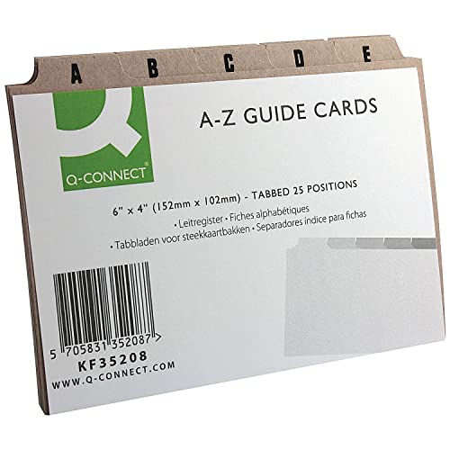 Q-Connect Guide-Karte 152 x 102 mm, A-Z, 25 Stück von Q-Connect