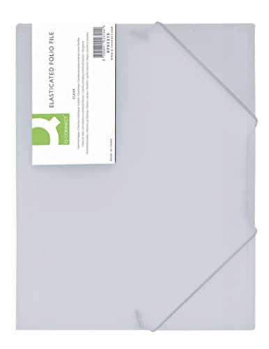 Q-Connect Mappe mit Gummiband DIN A4 Kunststoff/PP/Transparent Weiß/mit 3 Klappen/Eckspannermappe Dokumentenmappe Gummizug-mappe Für Büro Schule Zuhause/Wasserabweisend Strapazierfähig Q-Connect Mappe mit Gummiband DIN A4 Kunststoff/PP/Transparent Weiß/mit 3 Klappen/Eckspannermappe Dokumentenmappe Gummizug-mappe Für Büro Schule Zuhause/Wasserabweisend Strapazierfähig von Q-Connect