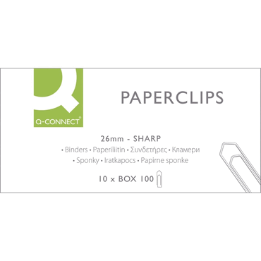 Q-Connect Briefklammer Metall 26 mm verzinkt Schachtel mit 100 Stück. von Q-Connect