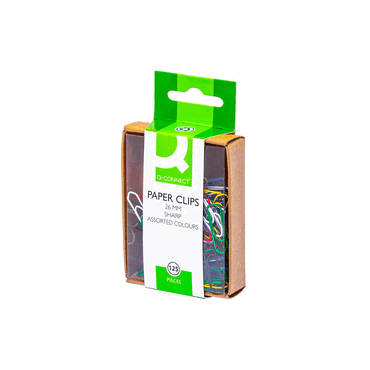 Q-Connect Büroklammern 26 mm 125 Stück farbig sortiert. von Q-Connect
