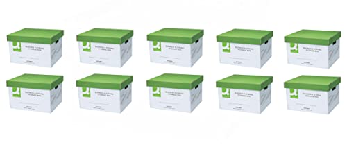 Q-Connect Business Aufbewahrungsbox, extra-stark, 327 x 387 x 250 mm, grün/weiß, 10 Stück von Q-Connect
