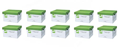 Q-Connect Business Aufbewahrungsbox, extra-stark, 327 x 387 x 250 mm, grün/weiß, 10 Stück von Q-Connect