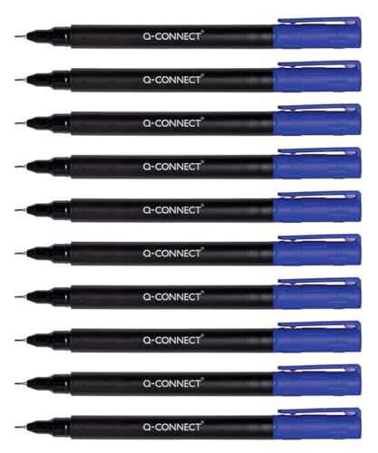 Q-Connect CD DVD BD Marker/Marker Stift Stärke: 0,4 mm/Blau / 10 Stück - 10er Pack/Wasserfest/zum Schreiben auf Glas, Kunststoff, Metall, Porzellan, Folie/auf Alkoholbasis/Ungiftig Q-Connect CD DVD BD Marker/Marker Stift Stärke: 0,4 mm/Blau / 10 Stück - 10er Pack/Wasserfest/zum Schreiben auf Glas, Kunststoff, Metall, Porzellan, Folie/auf Alkoholbasis/Ungiftig von Q-Connect