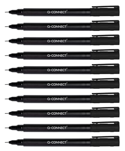 Q-Connect CD DVD BD Marker/Marker Stift Stärke: 0,4 mm/Schwarz / 10 Stück - 10er Pack/Wasserfest/zum Schreiben auf Glas, Kunststoff, Metall, Porzellan, Folie/auf Alkoholbasis/Ungiftig Q-Connect CD DVD BD Marker/Marker Stift Stärke: 0,4 mm/Schwarz / 10 Stück - 10er Pack/Wasserfest/zum Schreiben auf Glas, Kunststoff, Metall, Porzellan, Folie/auf Alkoholbasis/Ungiftig von Q-Connect