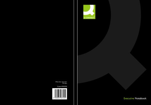 Q-Connect Casebound Notizbuch, A4, 192 Seiten, Schwarz, 3 Stück von Q-Connect