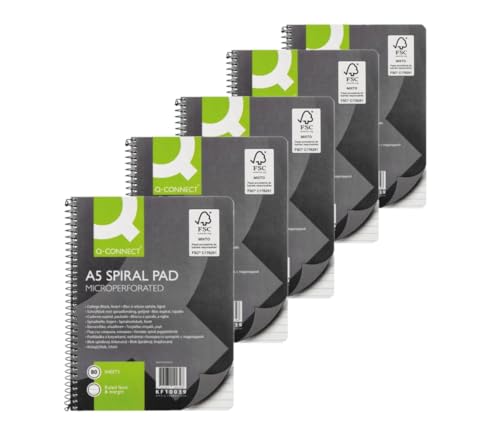 Q Connect Executive A5 plus 80 Blatt fein liniert und Rand Spirale Pad von Q-Connect