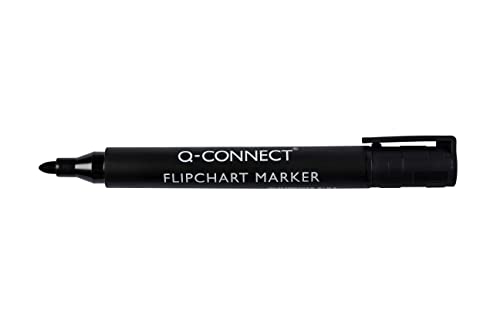 Q-Connect Flipchart-Marker mit Rundspitze, Schwarz von Q-Connect