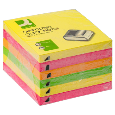 Q-Connect Haftnotiz Z-Notes - 76 x 76 mm sortiert 6x 100 Blatt. von Q-Connect