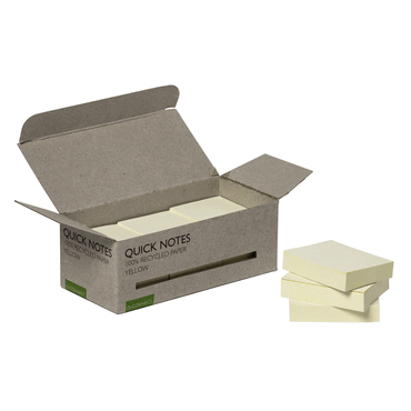 Q-Connect Haftnotizblock Recycling - gelb 38 x 51 mm 100 Blatt 12er Bo von Q-Connect