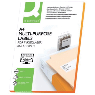 Q-Connect Inkjet+Laser+Kopier-Etiketten - 70,0 x 25,4 mm weiß 3300 Stü von Q-Connect