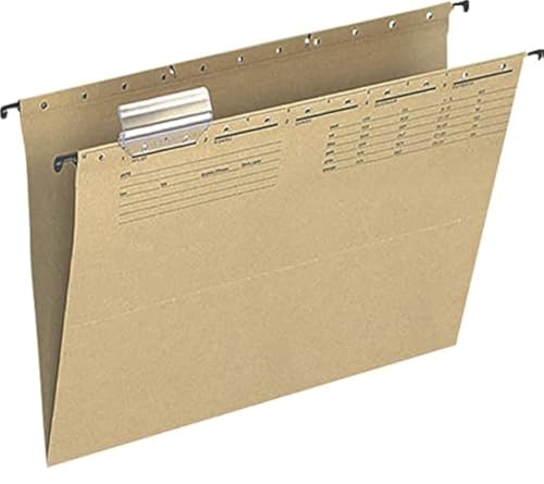 Q-Connect KF00555 25 Stück Hängemappen und Zubehör UniReg/Für A4 Farbe: Braun/Aus 250g/qm Natronkarton/Schwarzer Organisationsdruck/mit auswechselbaren Blanco-Schildchen/Metall-Hängenschienen Q-Connect KF00555 25 Stück Hängemappen und Zubehör UniReg/Für A4 Farbe: Braun/Aus 250g/qm Natronkarton/Schwarzer Organisationsdruck/mit auswechselbaren Blanco-Schildchen/Metall-Hängenschienen von Q-Connect