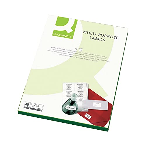 Q-Connect KF01132 Mehrzweck-Etiketten 105 x 37 mm ohne Zwischenraum 16 Etiketten pro A4 Bogen 100 Stück weiß Q-Connect KF01132 Mehrzweck-Etiketten 105 x 37 mm ohne Zwischenraum 16 Etiketten pro A4 Bogen 100 Stück weiß von Q-Connect