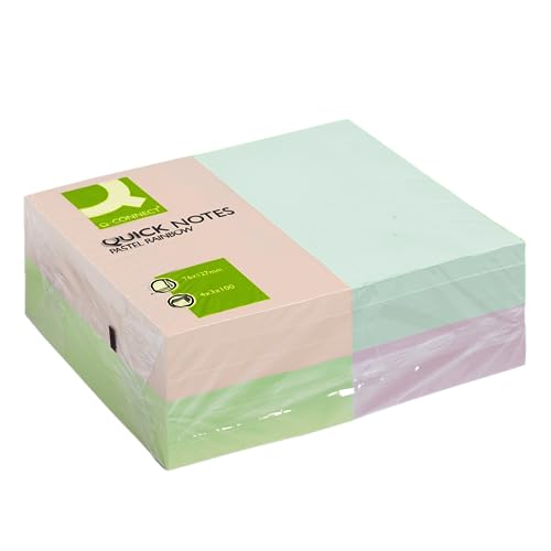 Q-Connect KF01349 Haftnotizen Quick Notes pastellfarben, 125 x 75 mm von Q-Connect