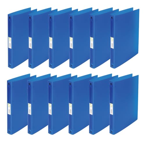 Q-Connect KF02905 Ringbuch / 12 Stück/ A4 4-Ring 25 mm/Farbe: Blau Transparent/aus Starkem Transluzente PP-Folie / 31 mm Rücken/Ringhefter Plastik/Ringordner Schmal Dünne Ordner Q-Connect KF02905 Ringbuch / 12 Stück/ A4 4-Ring 25 mm/Farbe: Blau Transparent/aus Starkem Transluzente PP-Folie / 31 mm Rücken/Ringhefter Plastik/Ringordner Schmal Dünne Ordner von Q-Connect