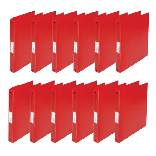 Q-Connect KF02907 Ringbuch / 12 Stück/ A4 4-Ring 25 mm/Farbe: Rot Transparent/aus Starkem Transluzente PP-Folie / 31 mm Rücken/Ringhefter Plastik/Ringordner Schmal Dünne Ordner Q-Connect KF02907 Ringbuch / 12 Stück/ A4 4-Ring 25 mm/Farbe: Rot Transparent/aus Starkem Transluzente PP-Folie / 31 mm Rücken/Ringhefter Plastik/Ringordner Schmal Dünne Ordner von Q-Connect