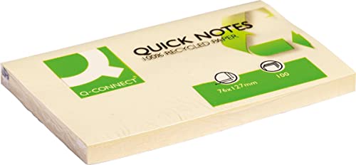 Q-Connect KF05610 Haftnotizen Haftnotizblock 76 x 127 mm, gelb von Q-Connect