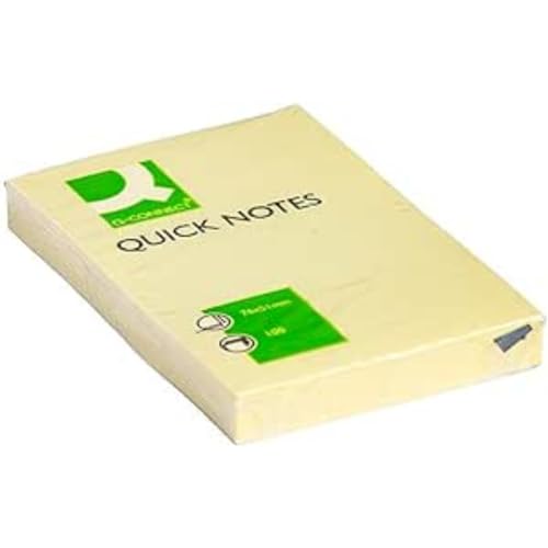 Q-Connect KF10501 Haftnotizblock 51 x 76 mm, 100 Blatt, gelb von Q-Connect