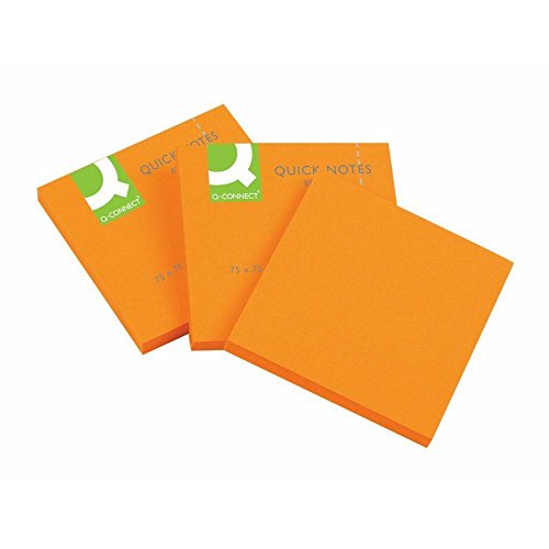 Q-Connect KF10517 Haftnotizen Haftnotizblock neon orange von Q-Connect