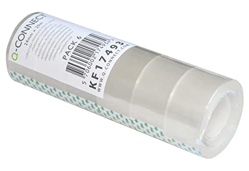 Q-Connect KF17493 Transparentes Klebefilm Klebeband / 6 Rollen / 24 mm x 20 m/für Schule, Heim und Büro von Q-Connect