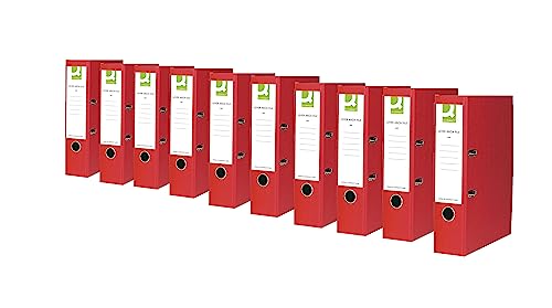 Q-Connect KF20041 Ordner A4, Pappkern mit Papierbezug, rot, 10-er Pack von Q-Connect