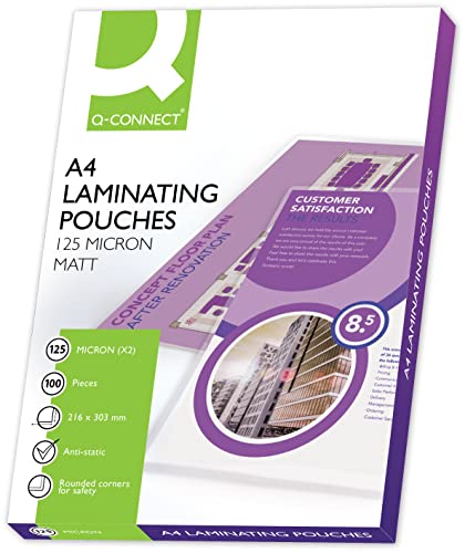 Q-Connect KF240055 Laminiertaschen A4, matt, 125 Mikron, 100 Stück Q-Connect KF240055 Laminiertaschen A4, matt, 125 Mikron, 100 Stück von Q-Connect