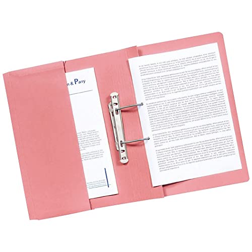 Q-Connect KF26098 Schnellhefter mit Tasche Folio-Format 38 mm Kapazität rosa von Q-Connect