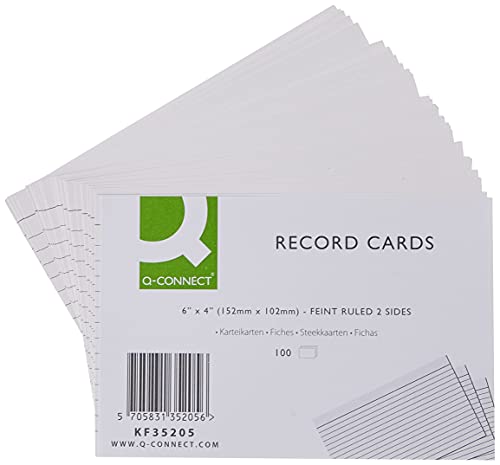 Q Connect Karteikarte, fein liniert, 15 x 10 cm, Weiß, 100 Stück Q Connect Karteikarte, fein liniert, 15 x 10 cm, Weiß, 100 Stück von Q-Connect