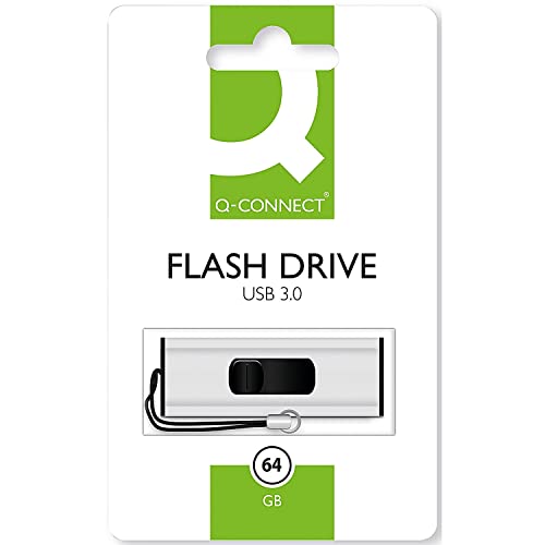 Q-Connect Kf16371 64 Gb USB 3.0 (3.1 Gen 1) Typ A Schwarz, Weiß Player USB Flash – Leser USB Flash (64 Gb, USB 3.0 (3.1 Gen 1), Typ A, Slide, Schwarz, Weiß) von Q-Connect