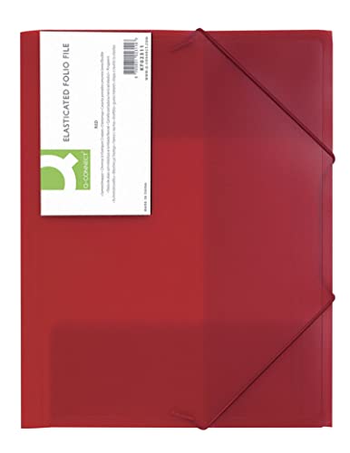 Q-Connect Mappe mit Gummiband DIN A4 Kunststoff/PP/Transparent Rot/mit 3 Klappen/Eckspannermappe Dokumentenmappe Gummizug-mappe Für Büro Schule Zuhause/Wasserabweisend Strapazierfähig Q-Connect Mappe mit Gummiband DIN A4 Kunststoff/PP/Transparent Rot/mit 3 Klappen/Eckspannermappe Dokumentenmappe Gummizug-mappe Für Büro Schule Zuhause/Wasserabweisend Strapazierfähig von Q-Connect