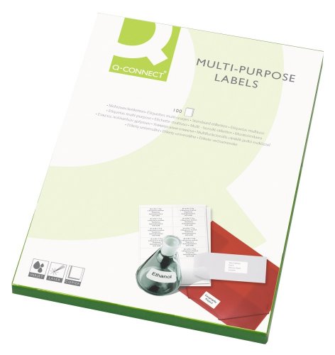 Q-Connect Mehrzwecketiketten 105 x 42 mm 14 Etiketten pro A4-Blatt 100 Stück Weiß Q-Connect Mehrzwecketiketten 105 x 42 mm 14 Etiketten pro A4-Blatt 100 Stück Weiß von Q-Connect