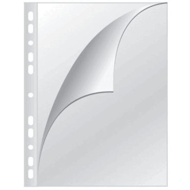 Q-Connect Prospekthüllen mit Lochrandverstärkung - oben und links offe von Q-Connect