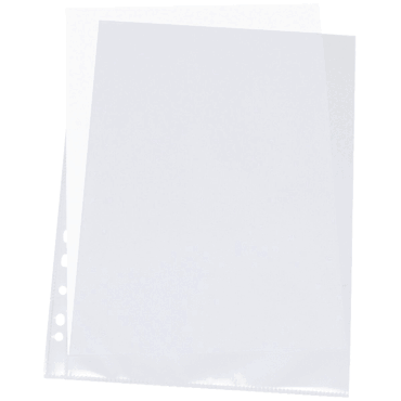 Q-Connect Prospekthüllen mit Lochrandverstärkung - oben und links offe von Q-Connect