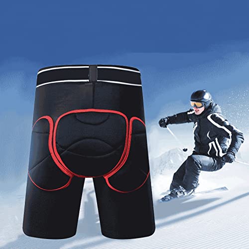 Q-FFL Schwarz Atmungsaktive Schutzausrüstung, 3D Gepolsterte Shorts, Steißbein Hüftpolster für Männer Frauen Skating Ski Snowboarden (Size : M) von Q-FFL