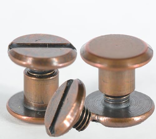 Q-tools® Buchschrauben/Schraubnieten | Buchschrauben 7mm | 20 Stück | Chicago Schrauben/Gürtelschrauben/Ziernieten/Ledernieten zur Lederbearbeitung von Q Tools