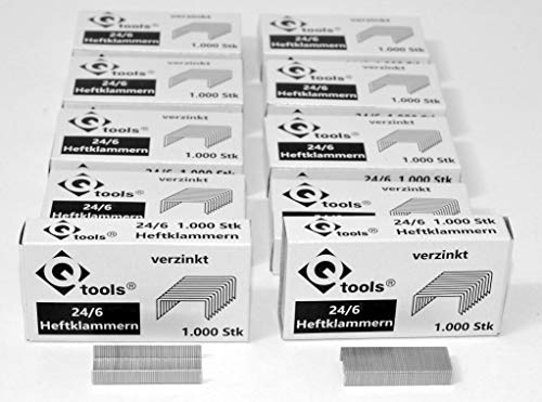 Tackerklammern von Qtools® / Tackernadeln/Heftklammern für Bürotacker 24 6 / verzinkt (10) von Q Tools