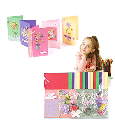 Kartenmacher-Kits für Erwachsene und Kinder, Kartenherstellungszubehör mit 15 leeren Karten und Dekorationen, Karten und Umschläge für die Kartenherstellung, Bastelsets für Mädchen von Q&J