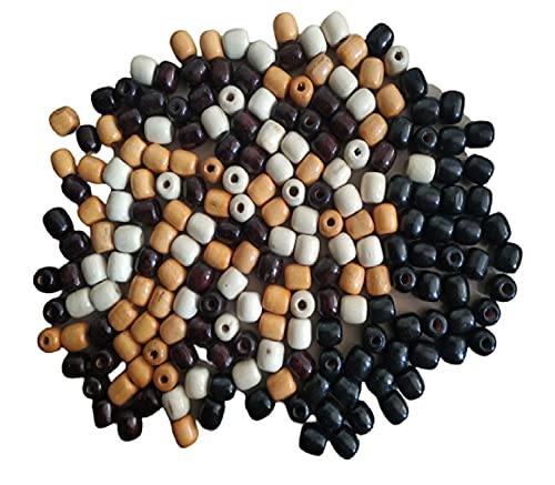 Q1 Beads 200 Stück 16 x 17 mm 4 Farben beige, braun, weiß, schwarz, schlicht, oval, Holzperlen mit großem Loch für Makramee, Schmuck, Armbandherstellung, Kinder und DIY Q1 Beads 200 Stück 16 x 17 mm 4 Farben beige, braun, weiß, schwarz, schlicht, oval, Holzperlen mit großem Loch für Makramee, Schmuck, Armbandherstellung, Kinder und DIY von Q1 Beads