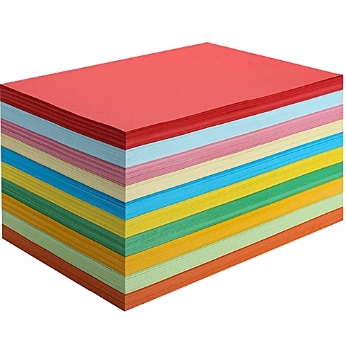 A4 Farbkarton 50 Blatt 10 Farbtöne 230g/m² für Basteltätigkeiten und Dekoration und Scrapbooking von QAINJG