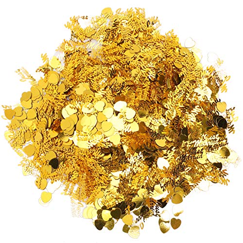 Konfetti, Hochzeitskonfetti, Konfetti-Dekorationen, Für DIY-Basteln, Hochzeit, Valentinstag, Verlobung, 100 G(Gold) von QANYEGN