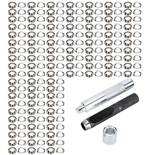 QANYEGN 100 Sets TROMMET -Ösenswerkzeug -Werkzeugkit, Messinghochöchen, TROMNET -Einstellungswerkzeug und Ösen für Stoff, Planen, Vorhänge, Schuhe Kleidung von QANYEGN