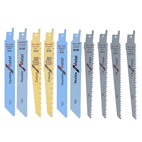QANYEGN 10pcs Hubkrocken von Sägen Blätter, Metall -Huwen -Sägenklingen, hoher Kohlenstoffstahl -Bimetal -Säbelsägen Blade für Holzmetall von QANYEGN