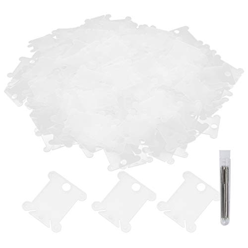 QANYEGN 300 Stück Kunststoff Garnspulen, Weiß Stickgarn Spulen, Transparente Kreuzstich Wickelplatte, für Garn Aufbewahrung QANYEGN 300 Stück Kunststoff Garnspulen, Weiß Stickgarn Spulen, Transparente Kreuzstich Wickelplatte, für Garn Aufbewahrung von QANYEGN