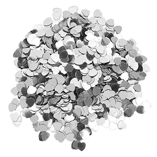 QANYEGN 3000 PCS herzgeformte Konfetti, glitzernde Herzensgeformte Streusel, herzförmige Glitzer -Konfetti für Fotoshootings, Partyvorräte (Silver) von QANYEGN