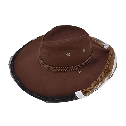 QANYEGN Cowboyhut für Imker, professioneller Imkerhut, atmungsaktiver Imkerschleierhut aus Netzstoff für Imker, Fischer, Jäger und Campers von QANYEGN