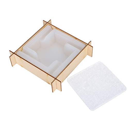 QANYEGN Silikonform, quadratische Aschenbecherform, Spiegeloberfläche Silikonspeicherbox mit Basis für Wachsschmelzen, Kerzenherstellung und Seifenverarbeitung von QANYEGN