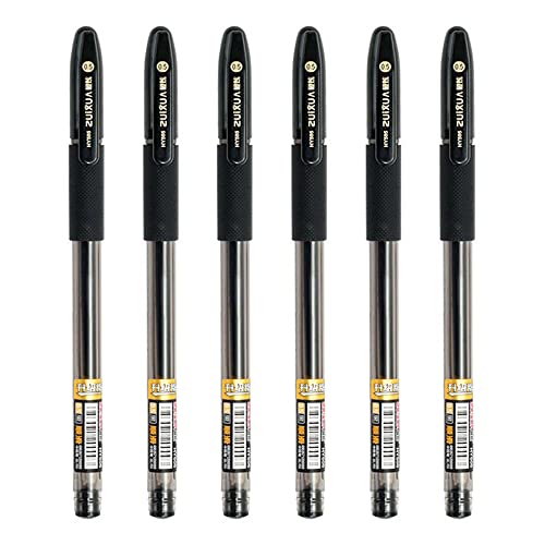 QAQHZW6 Stücke Gelstifte Set Pens Ink Gel Kugelschreiber 0.5MM Titanium Tintenroller Stift für Kinder Erwachsene Studenten (Schwarz) von QAQHZW