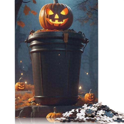 1000 Stück Halloween-Kürbis-Puzzles für Erwachsene, Halloween-Geschenkpapier für Teenager, einzigartige Heimgeschenke und Geschenke 1000 Stück (38x26cm) von QASEYIPV